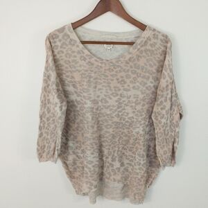 Wilfred Silk And Cashmere Sweater Size Medium Animal Print Relaxed Balzac